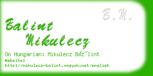 balint mikulecz business card